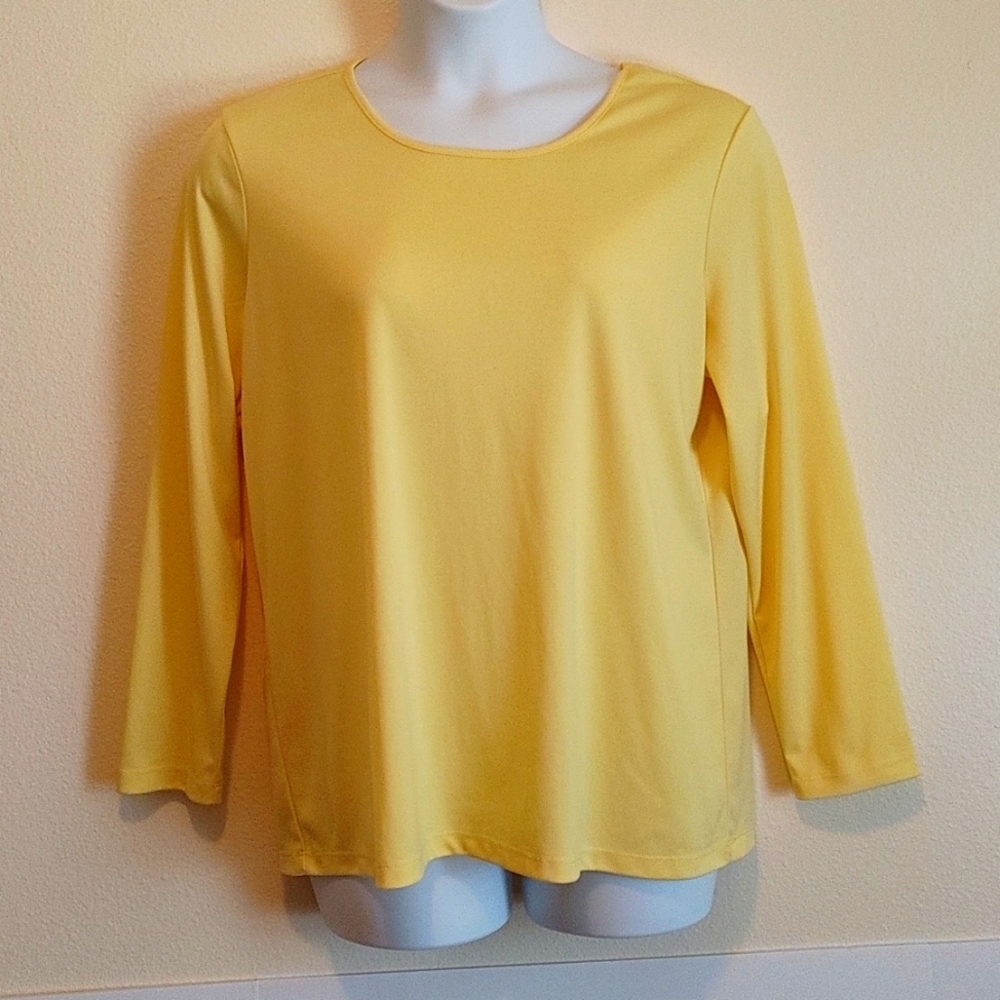 Vicki Wayne 1X yellow long sleeve blouse